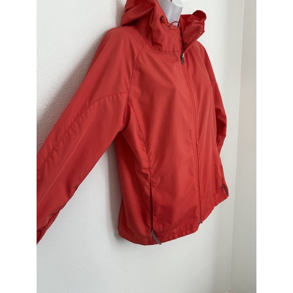 Eddie Bauer Women’s Windbreaker Jacket Hooded Vented Orange  Medium M Sp… - Picture 3 of 9